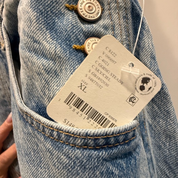 Free People NWT Good Luck Barrel Overalls, XL - Picture 11 of 13